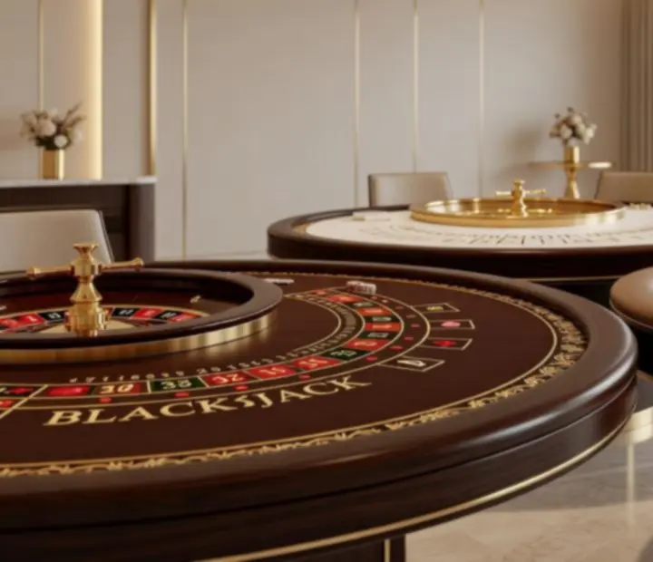 Eleganckie stoły casino MARTIN Lysiane, Fabienne przygotowane na event firmowy