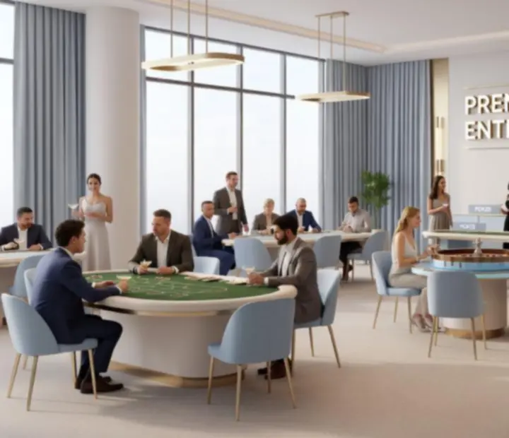 Elegancki pakiet eventowy z profesjonalnymi stołami casino przygotowany na wieczór rozrywkowy