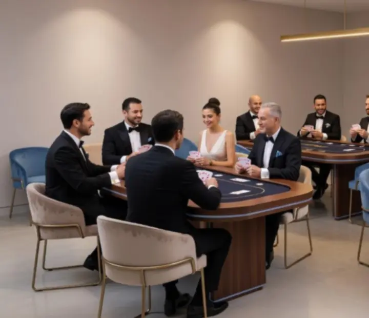 Tematyczny stół pokerowy z elegancką oprawą